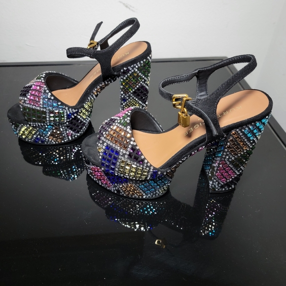 Kurt Geiger Brixton Women's Black Multi-Color Platform Heels Size 6 - Picture 3 of 12